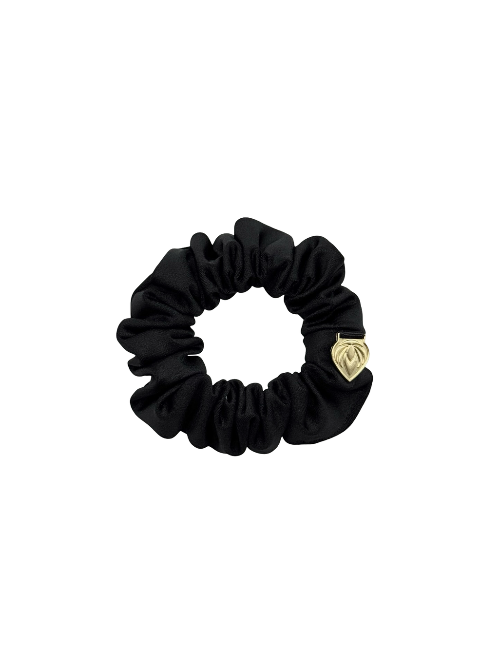Premium Sporty Scrunchie - Power Sateen Black