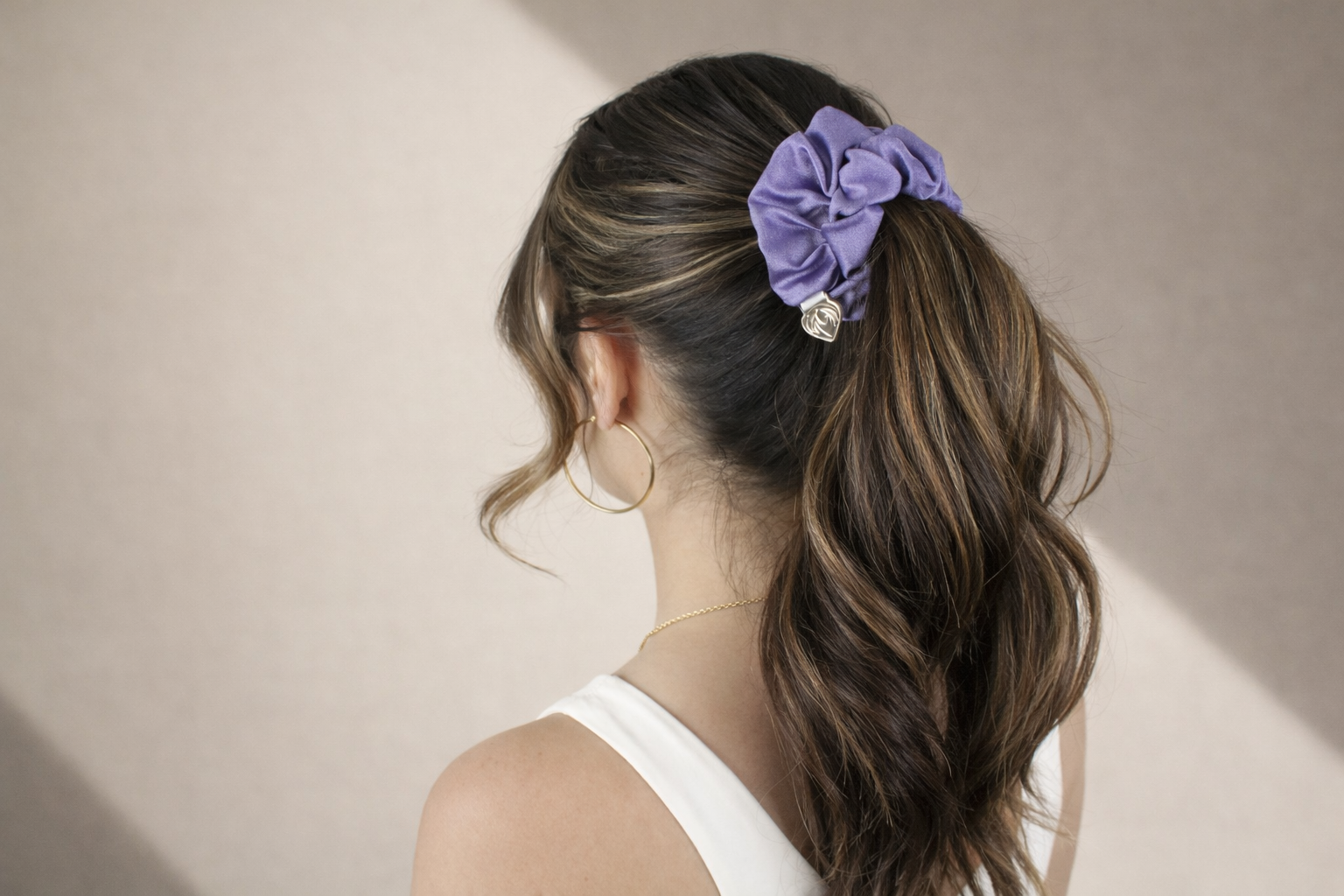 Premium Chic Scrunchie - Power Sateen Periwinkle