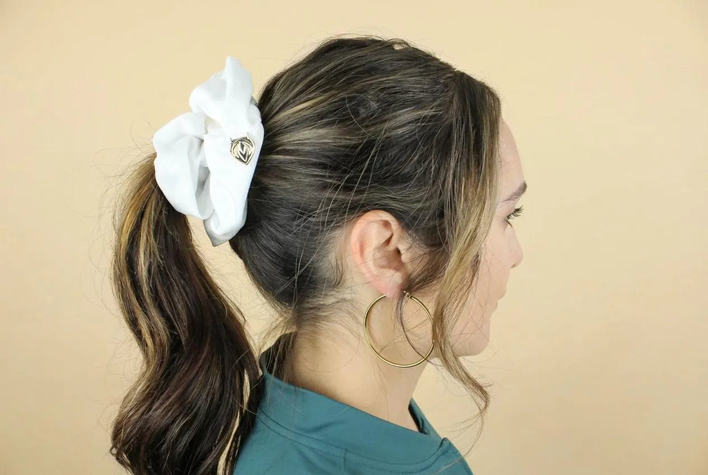 Premium Chic Scrunchie - Power Sateen White