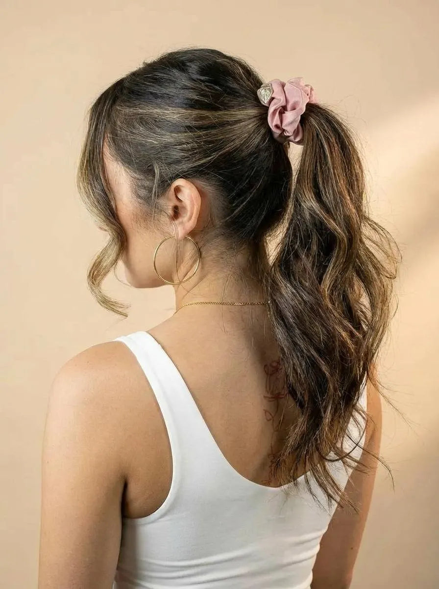 Premium Sporty Scrunchie - Power Sateen Mauve