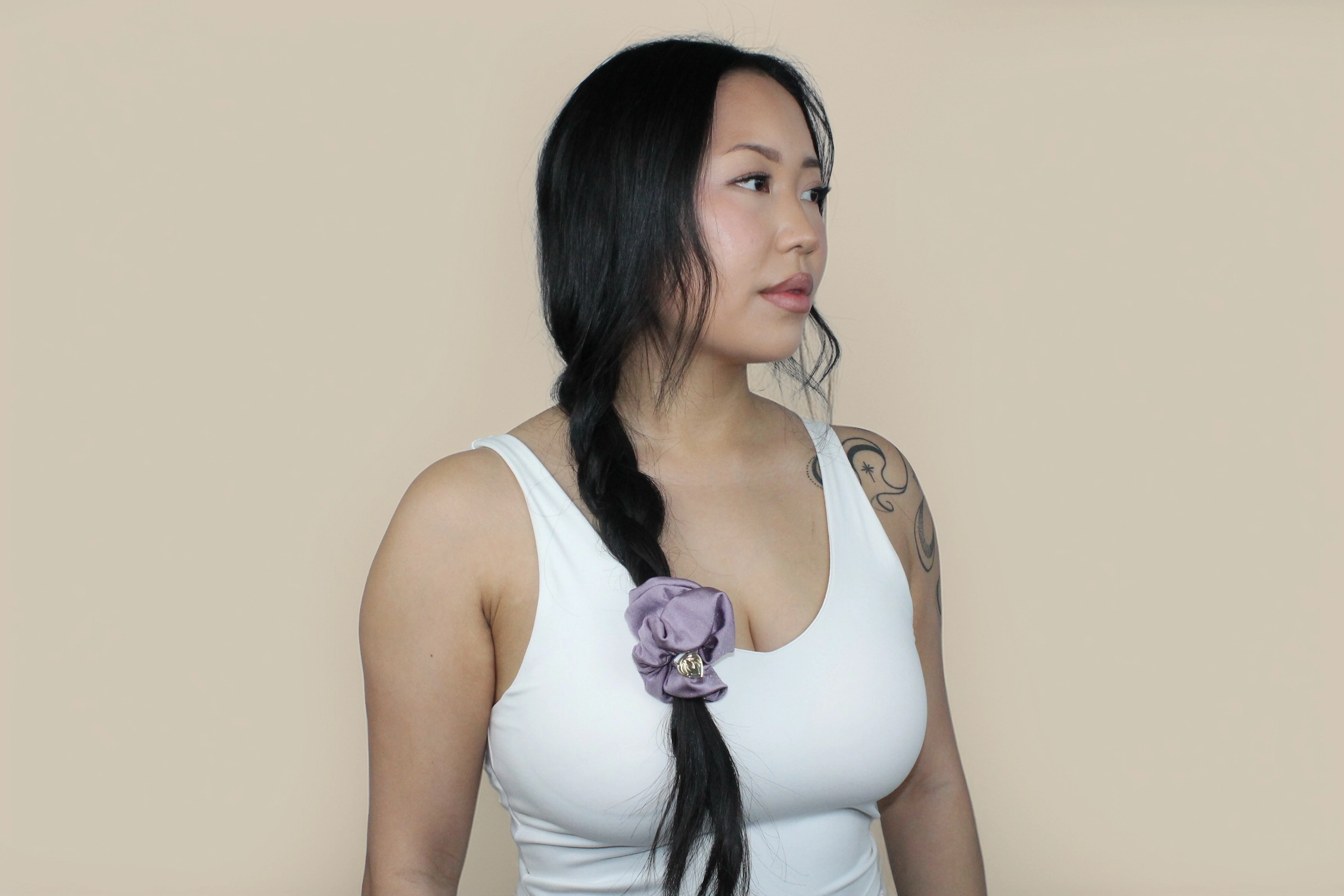 Premium Chic Scrunchie - Power Sateen Lavender