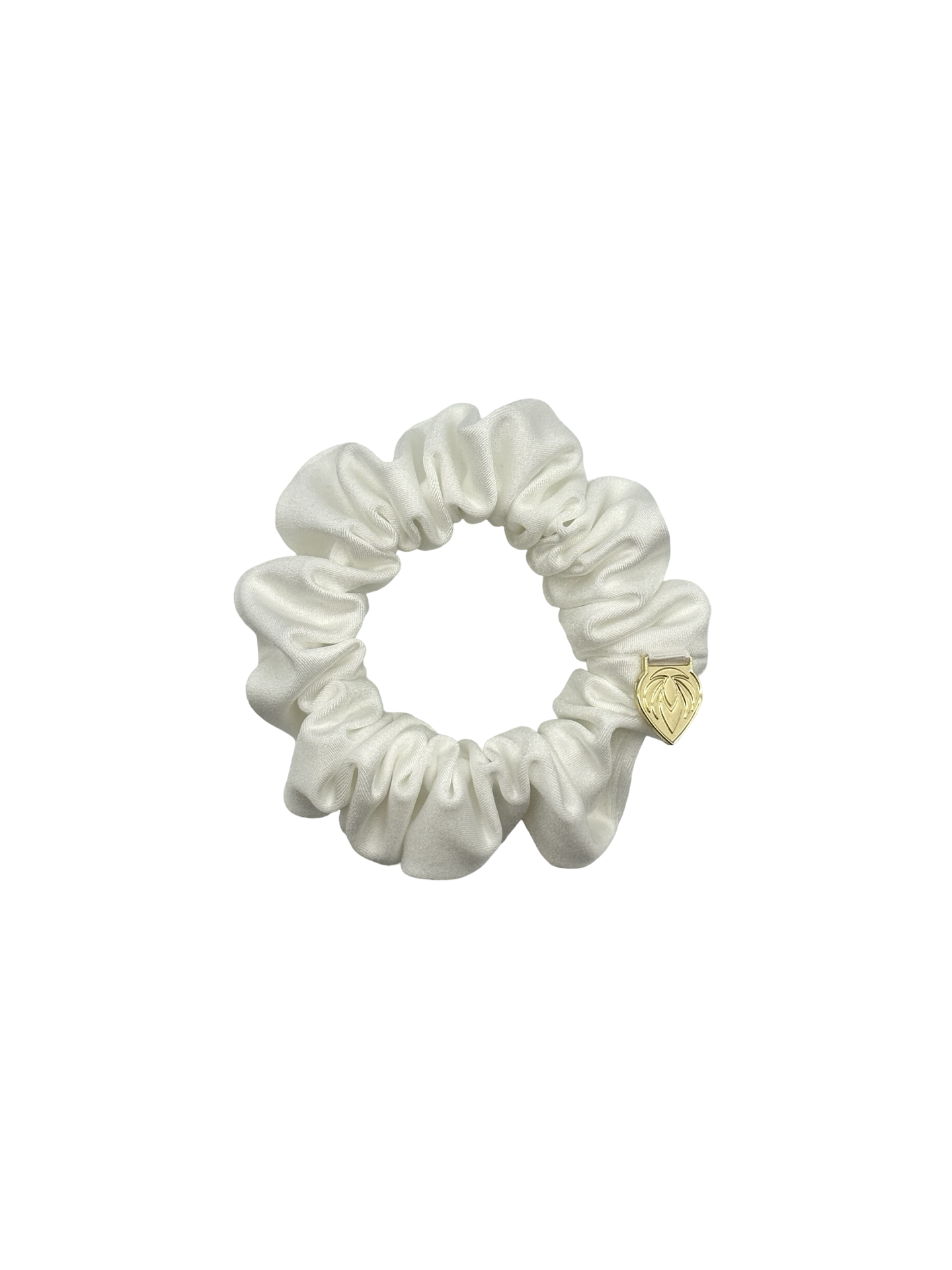 Premium Sporty Scrunchie - Power Sateen White