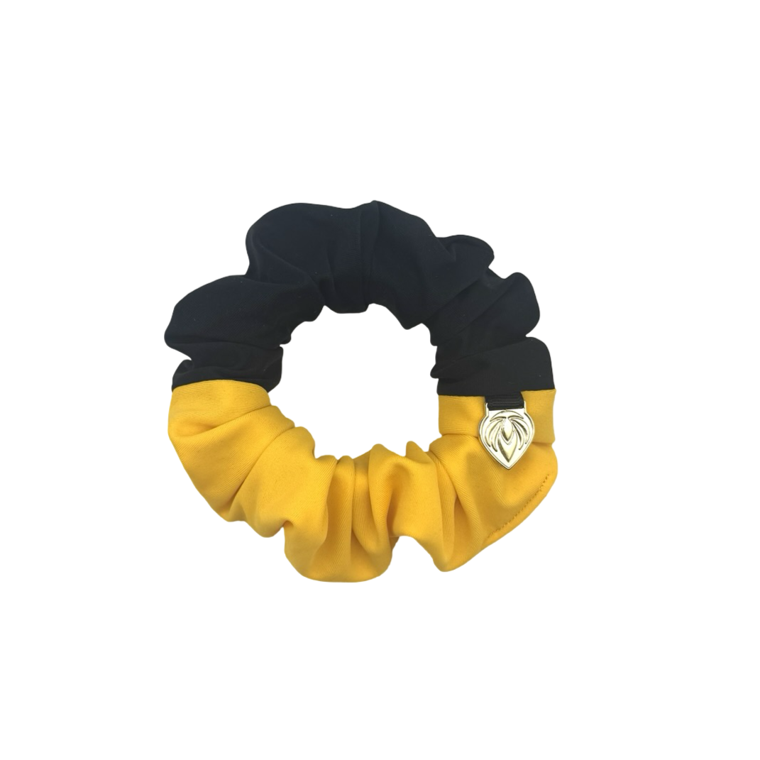 Premium Sporty Scrunchie - Black/Yellow